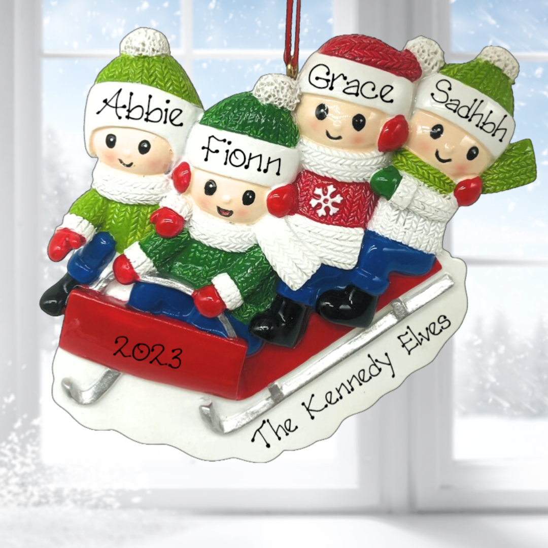 Personalised Christmas Decorations for Family of 4 Personalised Christmas Decorations Ireland