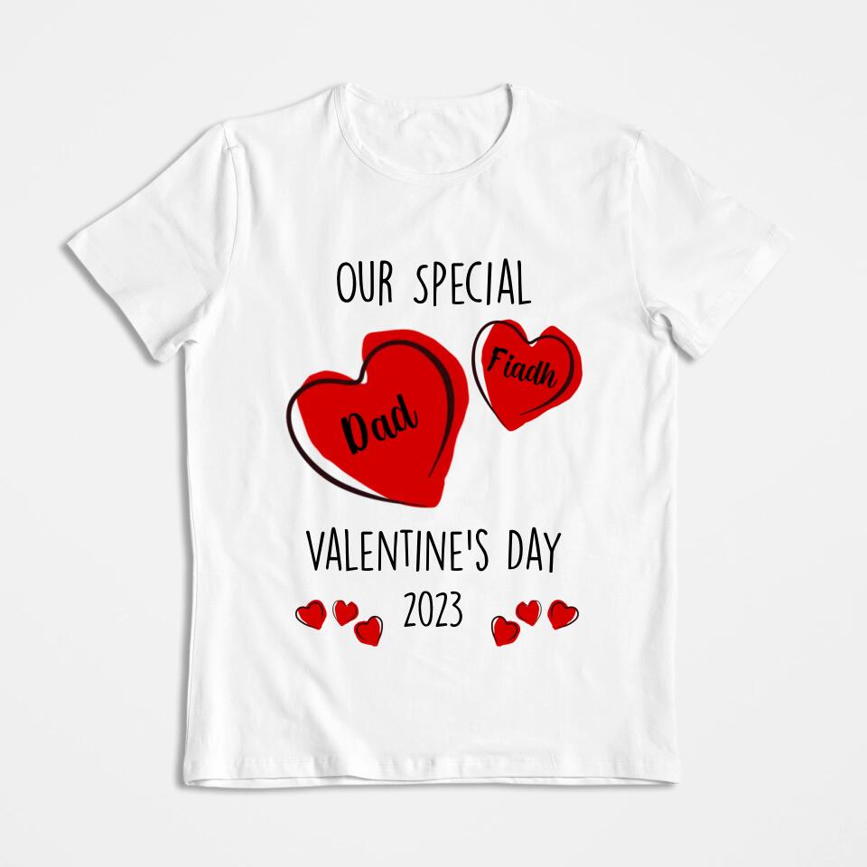Personalised Parent and Child Valentine's Day T-shirt Set