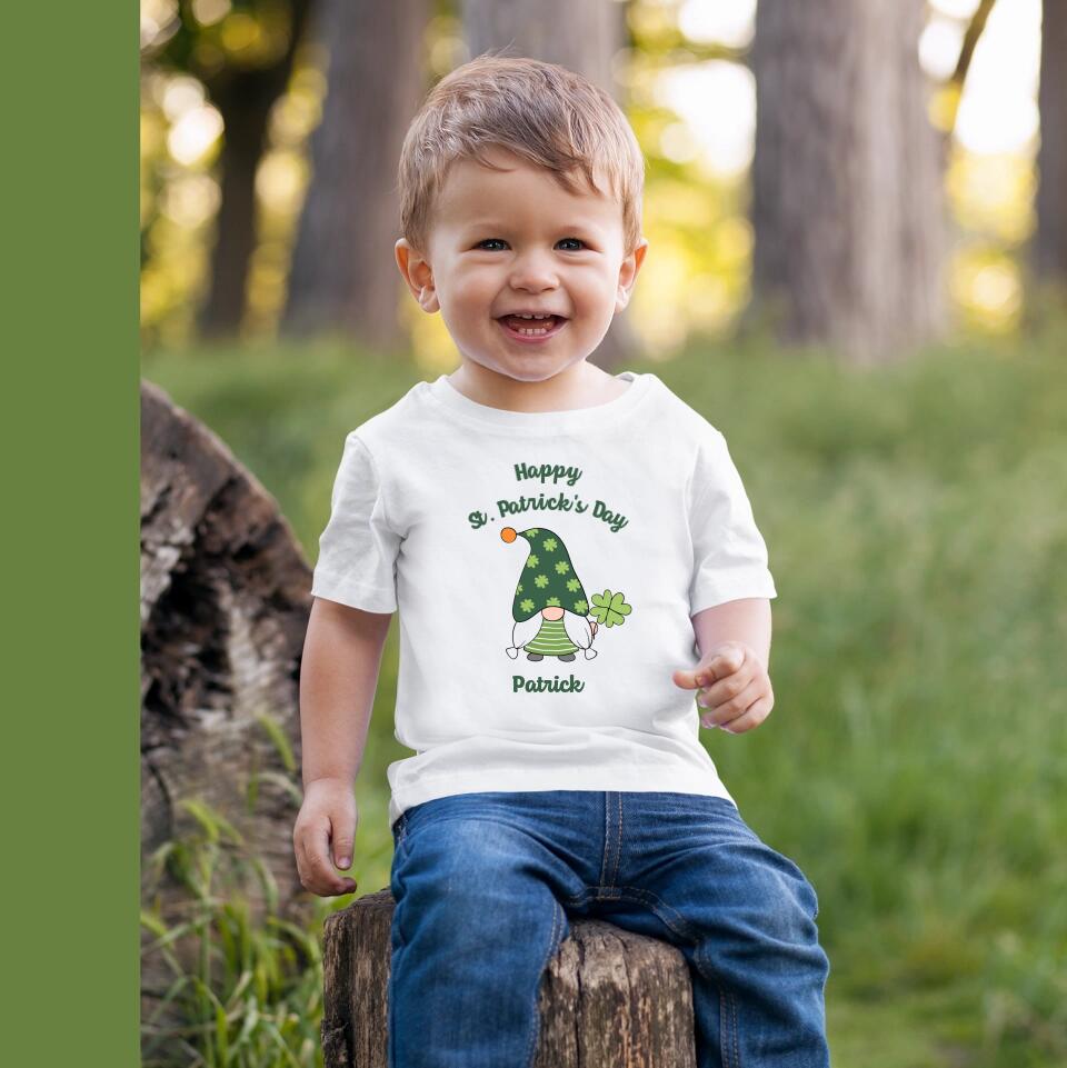 Toddler St. Patrick's Day Shirt - Boys & Girls Shamrock Print Tee, 95% Cotton 5% Spandex, Irish Clover Design