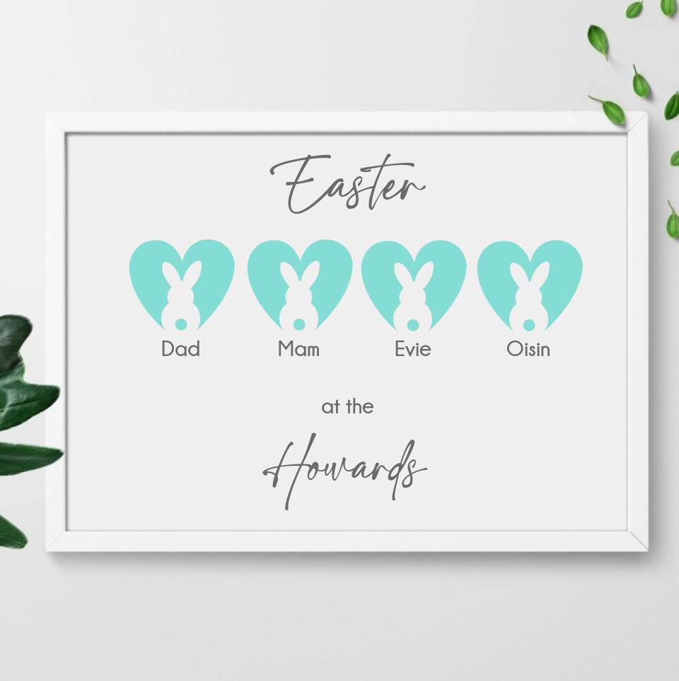 Personalised Easter Family Framed Print