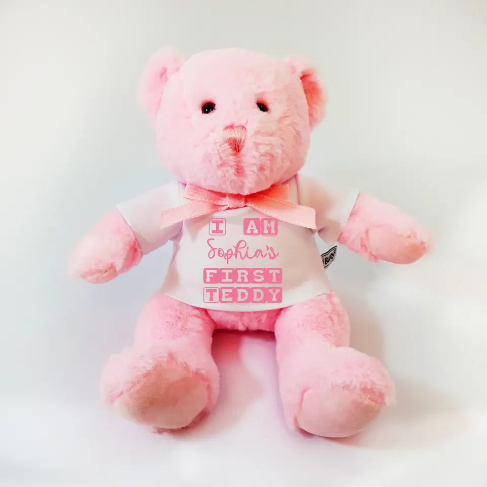 My first sales teddy bear pink