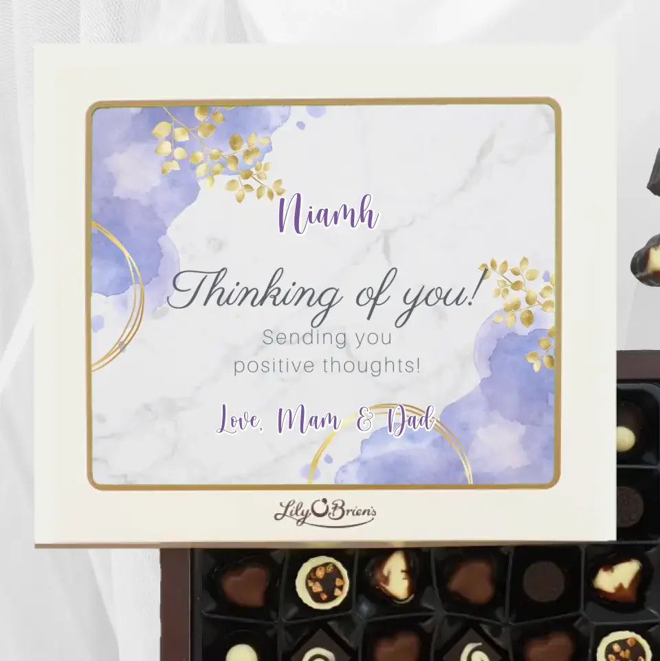 Personalised Box of Lily O'Brien's Chocolates - Thinking of You Purple