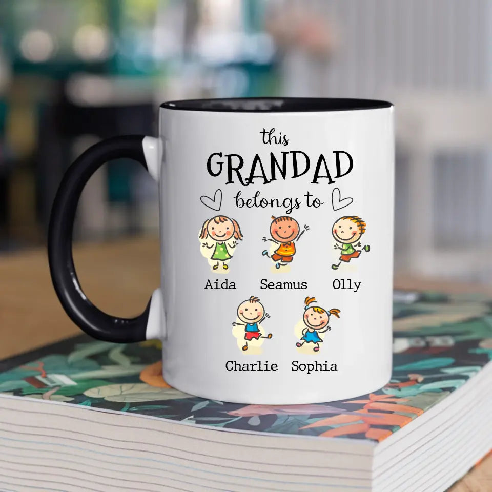 Personalised Father's Day Mug for Dad or Grandad - Children Belongs to - Up to 12 Kids