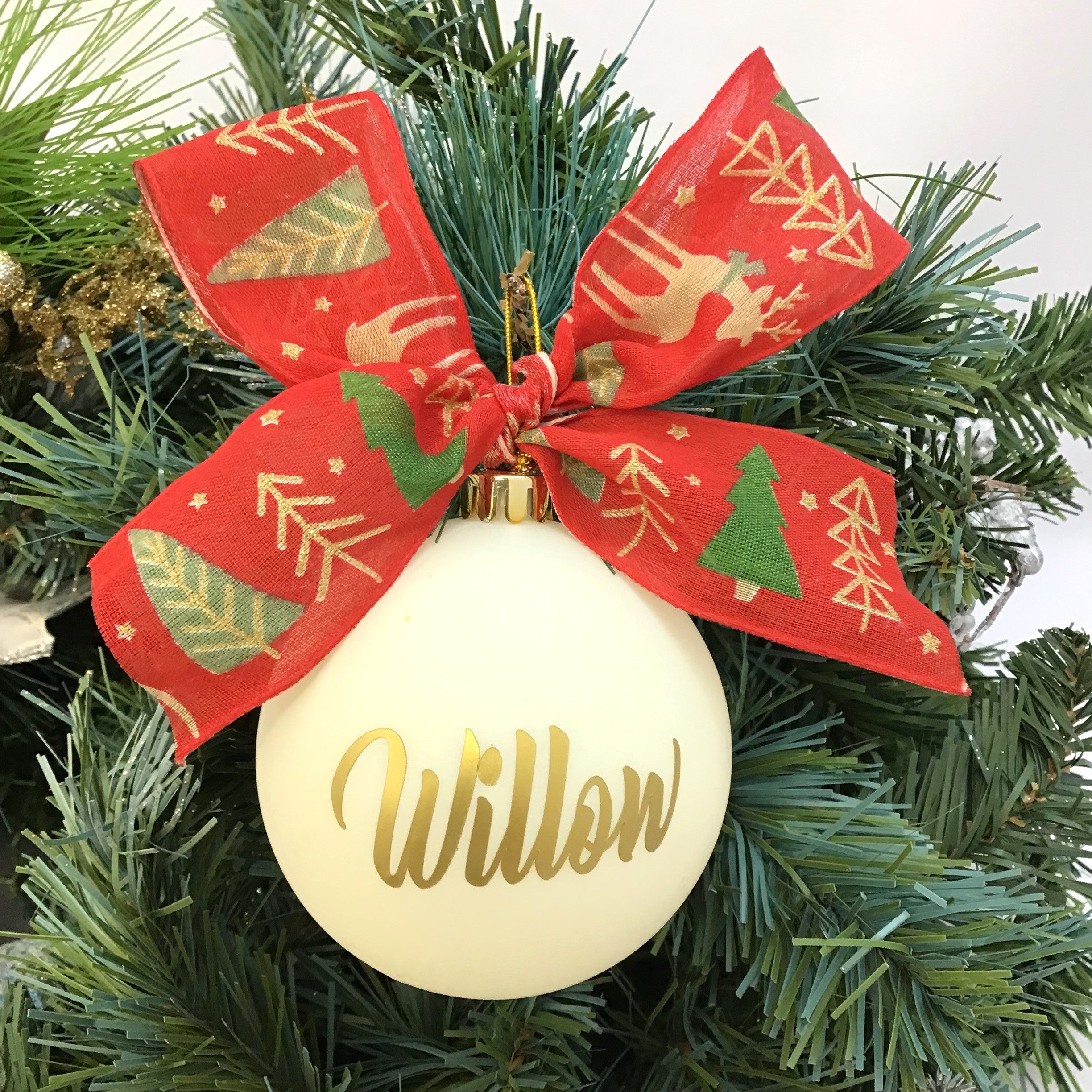Personalised Reindeer & the Christmas tree Bauble Personalised Luxury