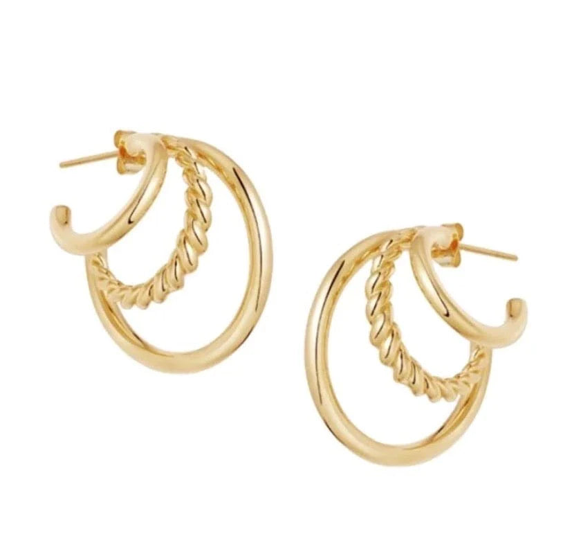 Triple Loop Stylish Earrings - Beautiful Gift