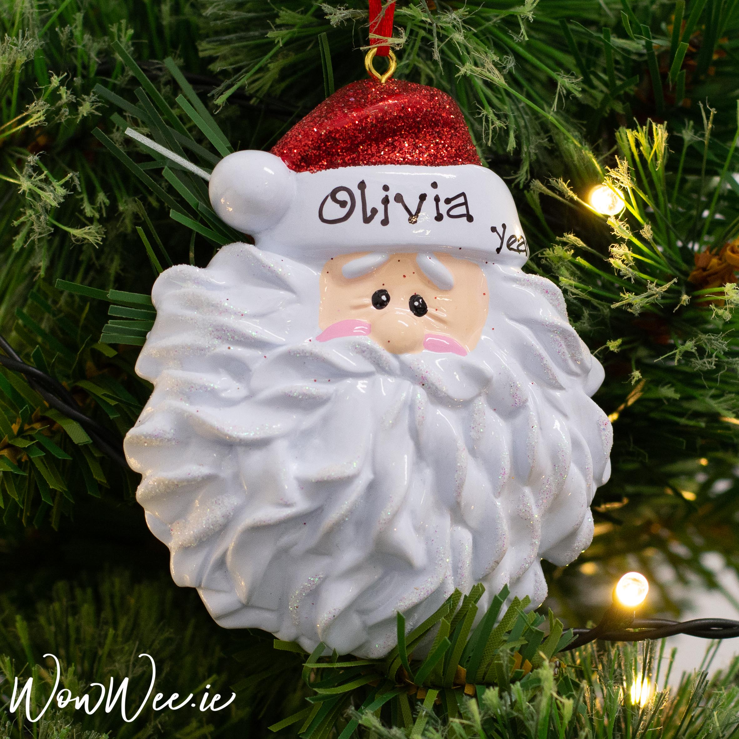 Personalised Christmas Ornament Santa Face Personalised Christmas