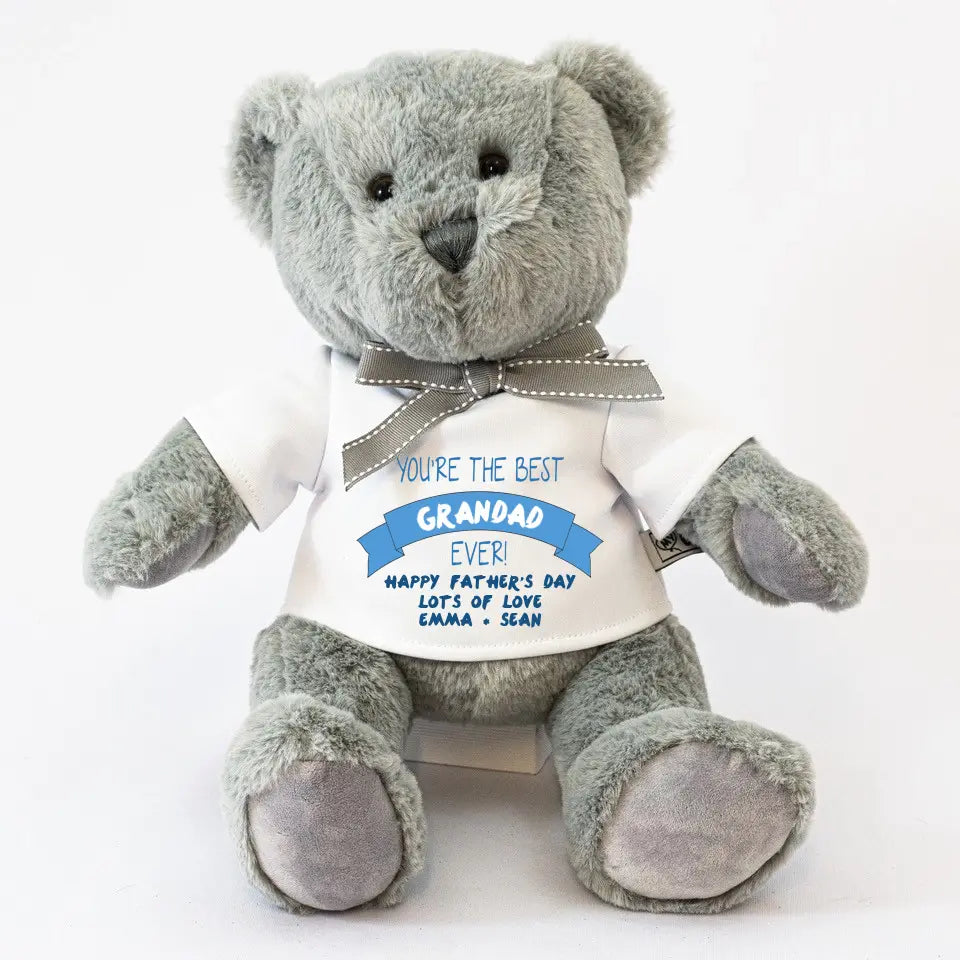 Personalised Grey Teddy Bear Happy Father s Day Personalised