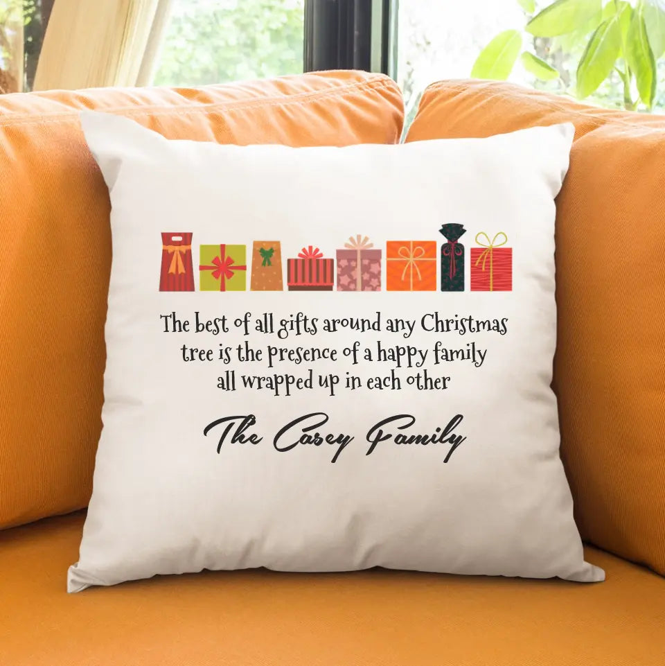 Personalised Christmas Cushion Family is the Best Present