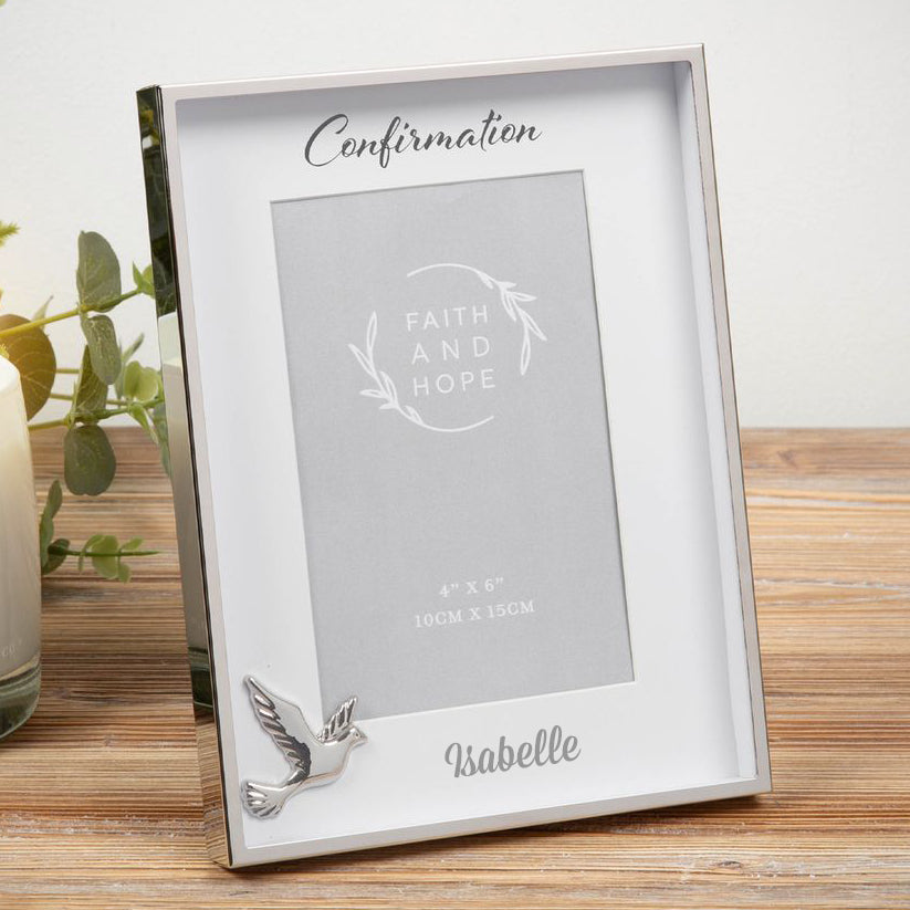 Personalised Confirmation Photo Frame - Dove - WowWee.ie Personalised Gifts