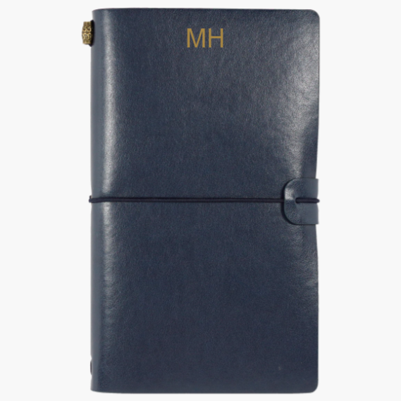 Personalised Leather Journal - Voyager Midnight Blue