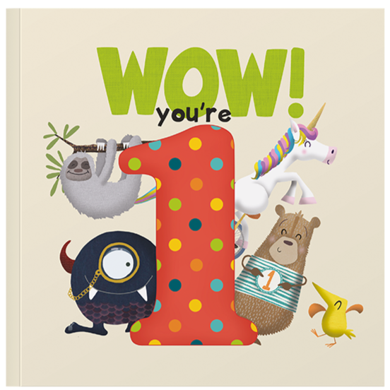 WOW! You're One Birthday Book Personalised 1st Birthday Gifts Baby