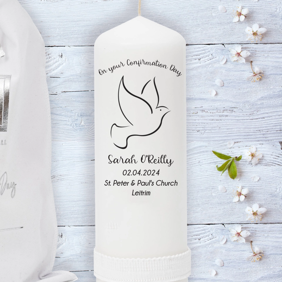 A Beautiful Keepsake: Personalised Confirmation Pillar Candle