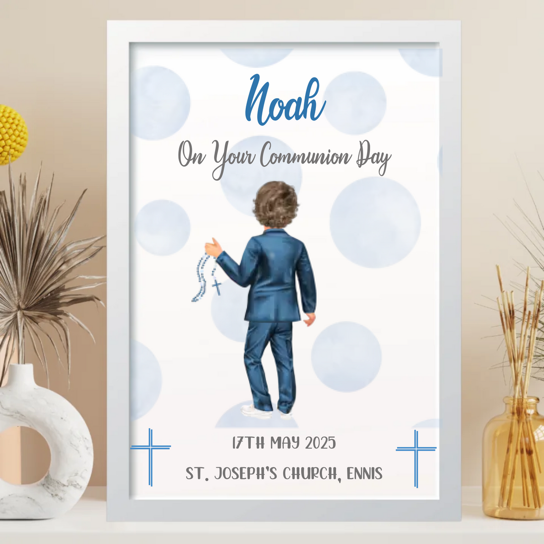 Create a One-of-a-Kind Gift with a Personalised Communion Framed Print for Boys