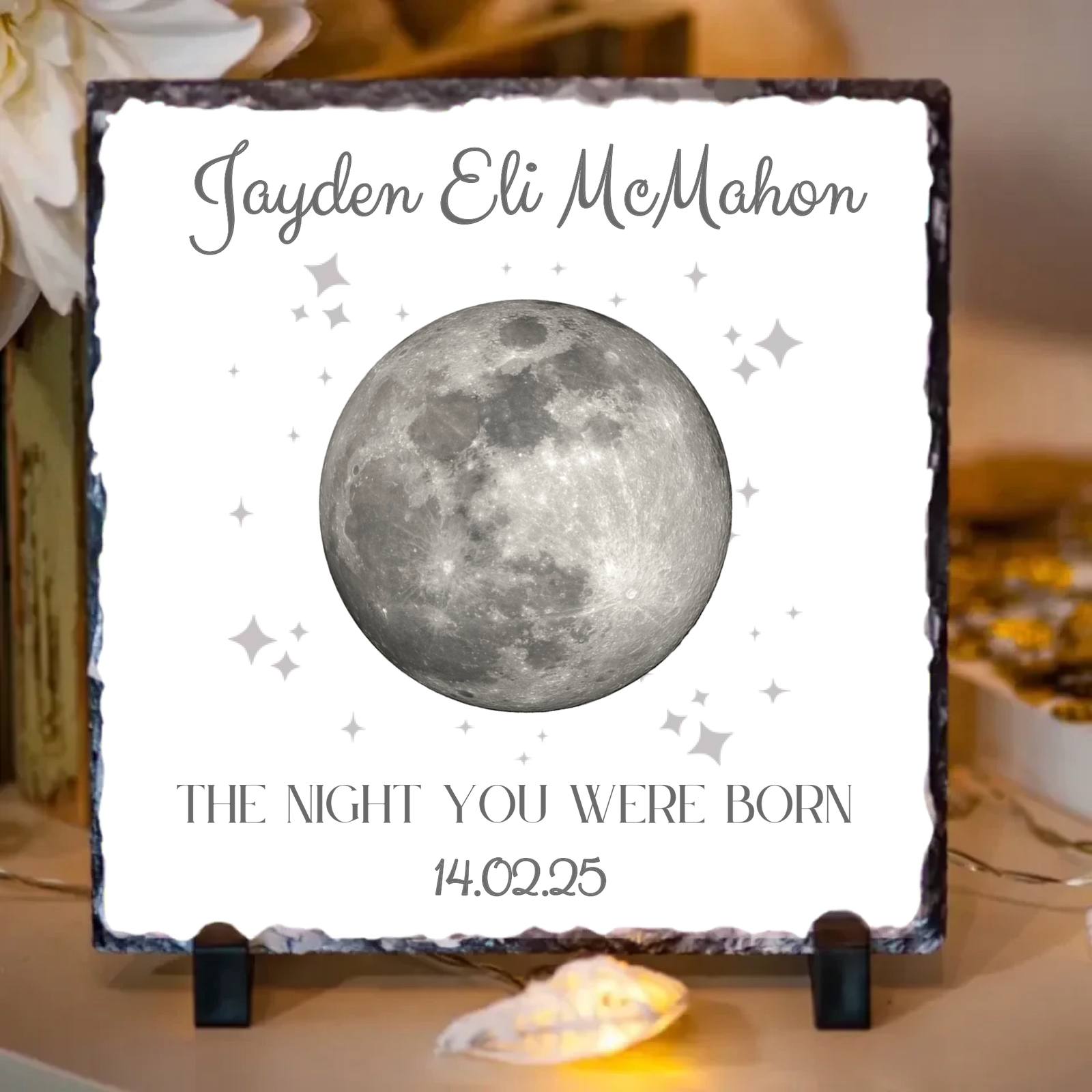 A Gift That’s Out of This World: Meet the Personalised Baby Slate – “Moon on the Night You Were Born”