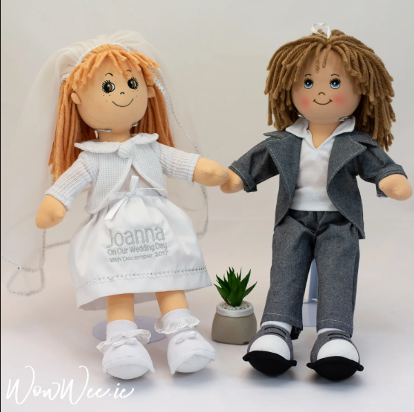 Celebrate Love with WowWee.ie’s Personalised Bride and Groom Rag Doll Set
