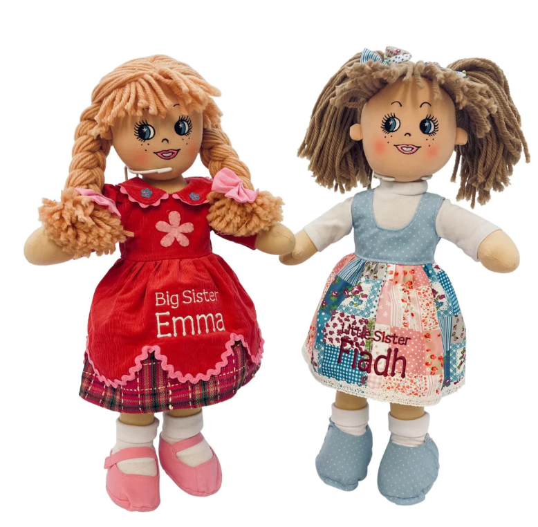 Celebrating Family Bonds: Personalised Sibling Rag Dolls