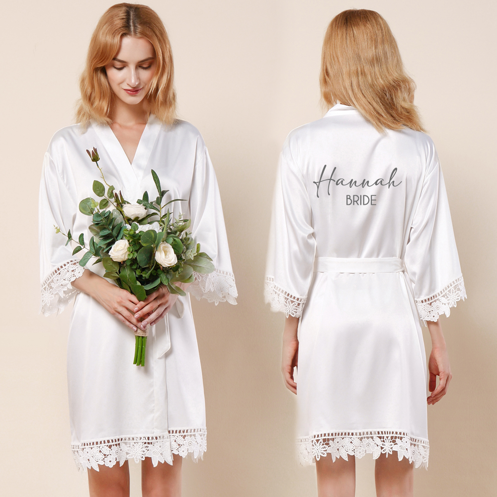 The Perfect Gift for Every Bride: Personalised Satin Bridal Robe by WowWee.ie