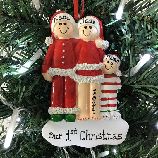 Personalised Christmas Ornament - Festive Family 3 NEW