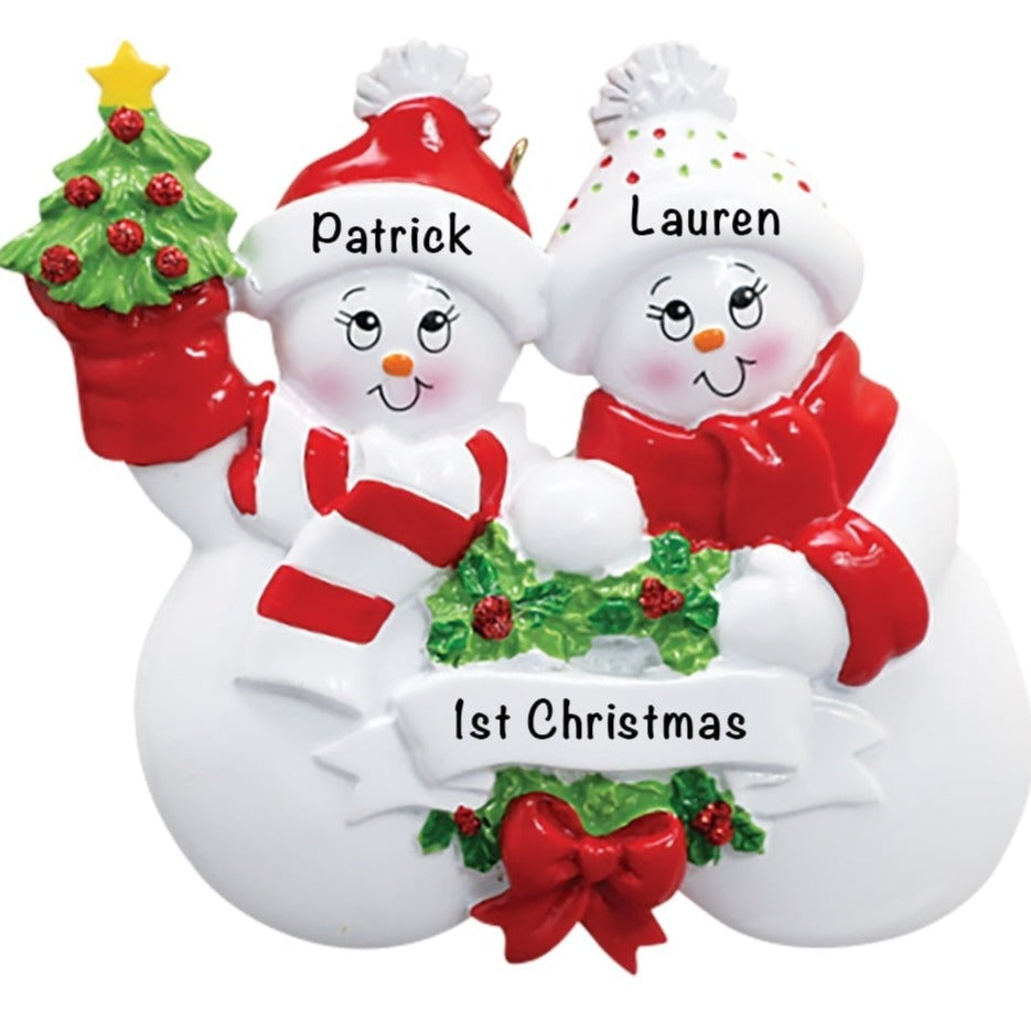Personalised Christmas Ornament - Snowman Couple