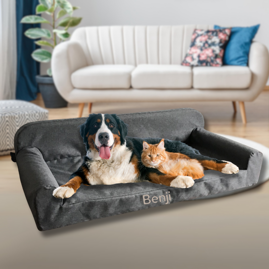 Personalised Pet Bed - Large - Smokey Snooze Grey