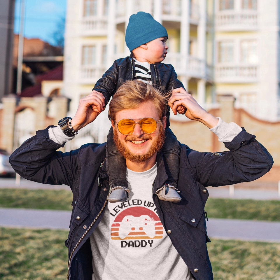 Personalised Daddy & Baby Onesie & T-Shirt Set - Gamer - NEW
