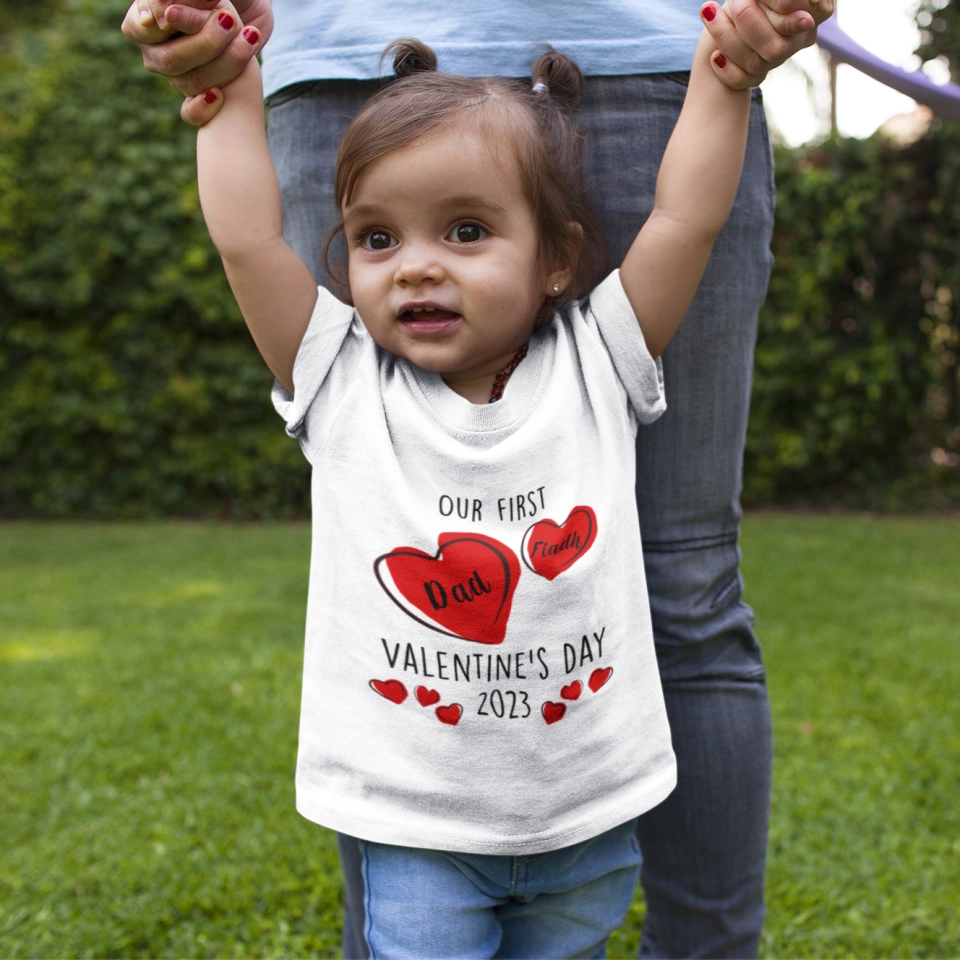 Personalised Parent and Child Valentine's Day T-shirt Set - NEW