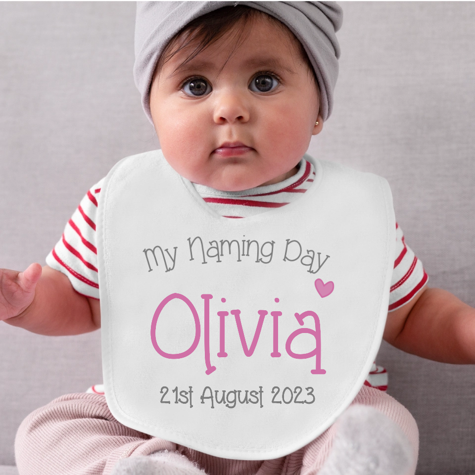 Personalised Naming Day Bib for Girls