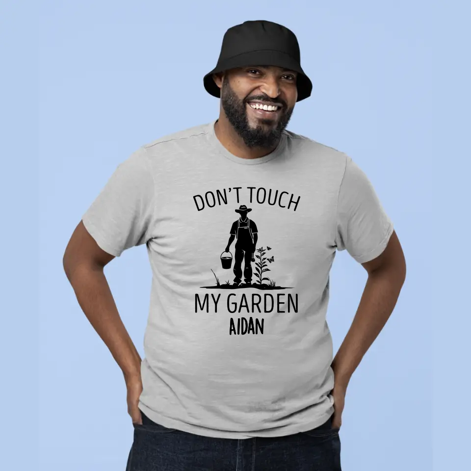 Personalised Gardening T-shirt for Men - Don't Touch My Garden - Limited Stock Available