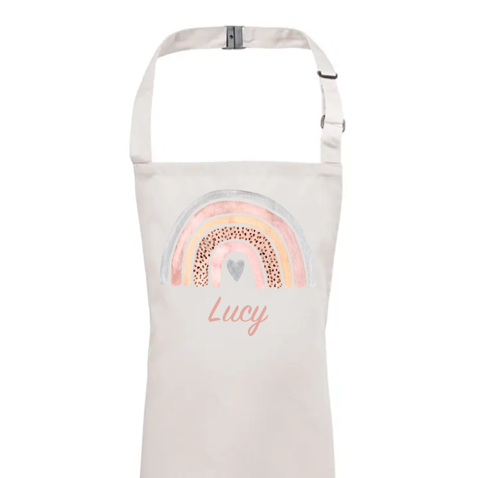 Personalised Kids Apron with Rainbow