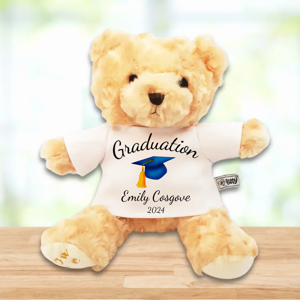 Personalised Graduation Teddy - Choose Your Cap Colour