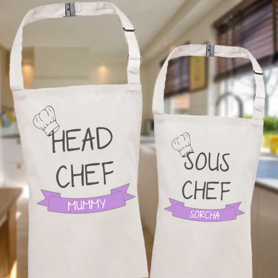 Personalised Parent and Child Apron Set