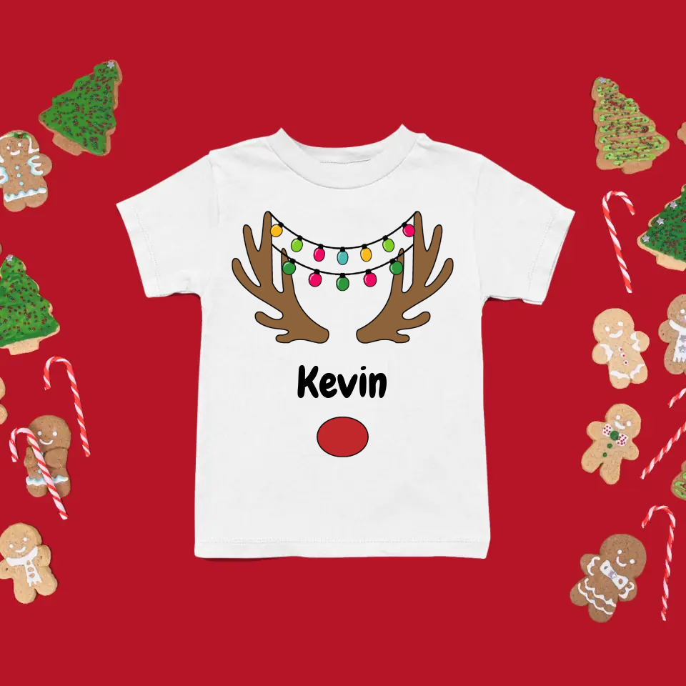 Personalised Christmas T-Shirt for Children - Rudolf the Red Nose Reindeer