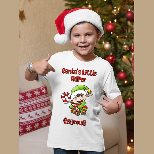 Personalised Christmas T-Shirt for Children - Santa's Little Helper