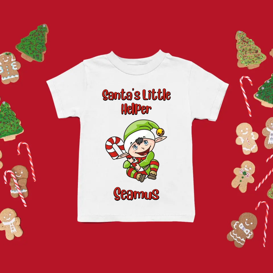 Personalised Christmas T-Shirt for Children - Santa's Little Helper