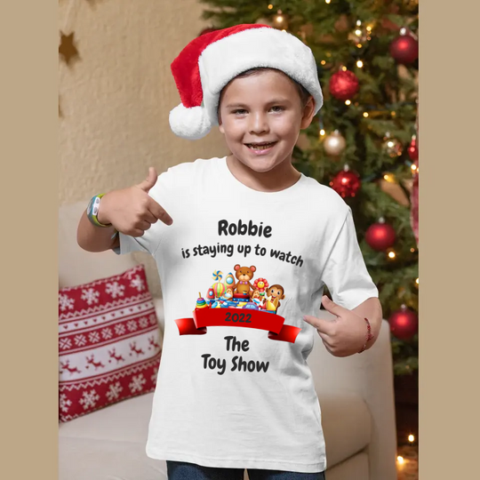 Personalised Christmas Toy Show T-shirt for Kids