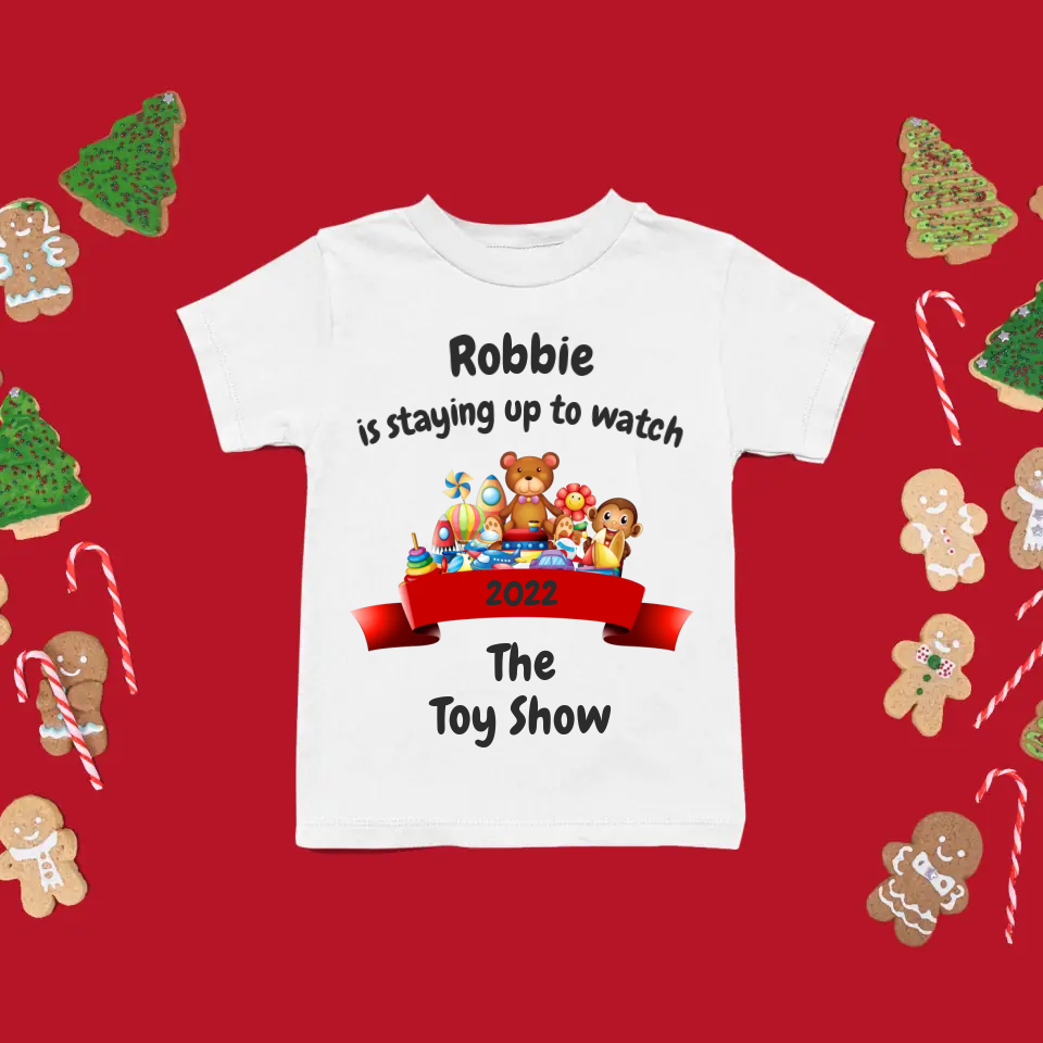 Personalised Christmas Toy Show T-shirt for Kids