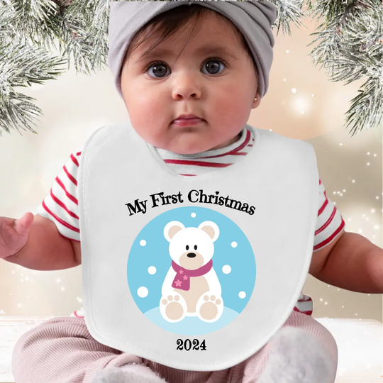 Baby's First Christmas Bib - Polar Bear