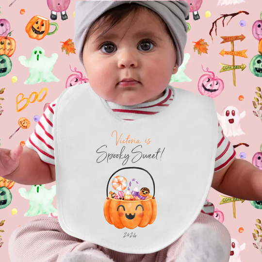 Personalised Baby Bib - My First Halloween - Spooky Sweet