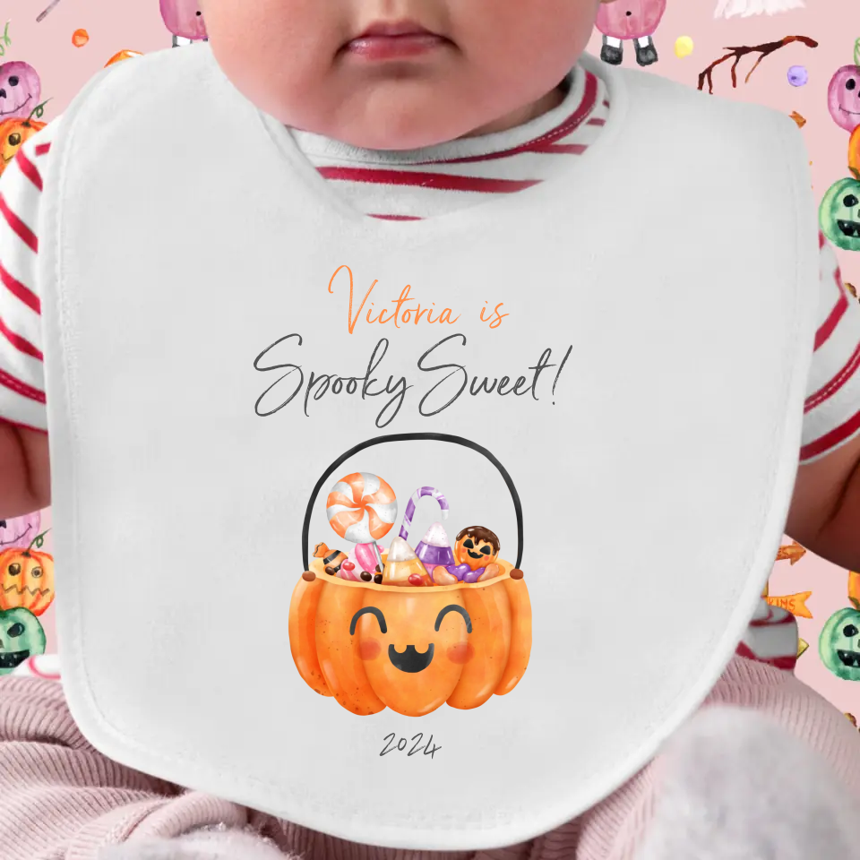 Personalised Baby Bib - My First Halloween - Spooky Sweet