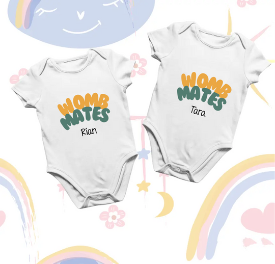 Personalised Twin Vests Set - Womb Mates