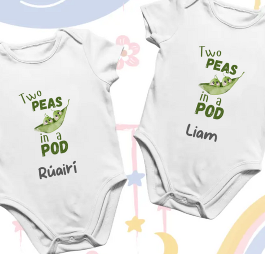 Personalised Twin Vests Set - Two Peas in a Pod