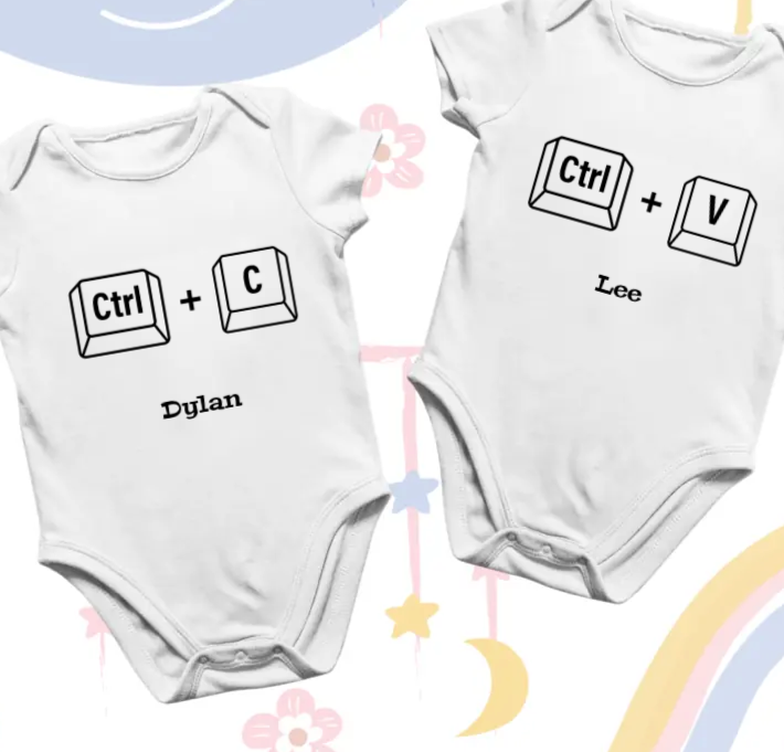 Personalised Twin Vests Set - Copy & Paste