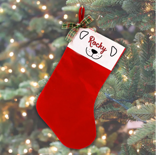 Personalised Christmas Stocking - Dog Face