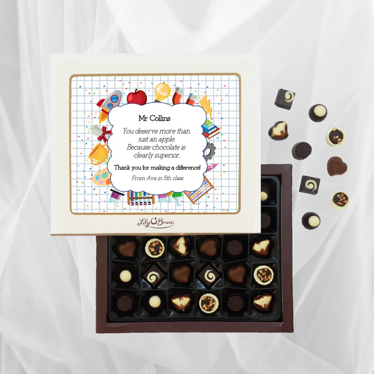 Personalised Box of Lily O'Brien's Chocolates - You Deserve More Than Just an Apple