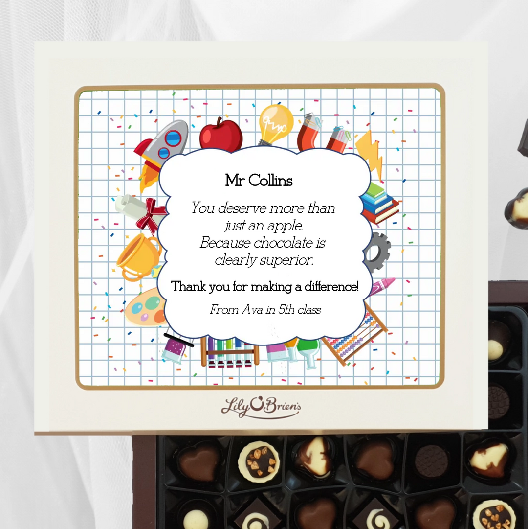 Personalised Box of Lily O'Brien's Chocolates - You Deserve More Than Just an Apple