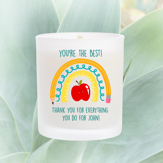 Personalised Scented Candle for Teachers - You're the Best