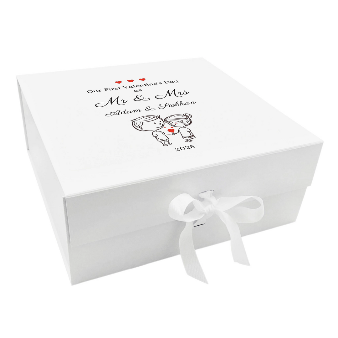 Personalised Valentine's Day Keepsake Box - First as Mr and Mrs