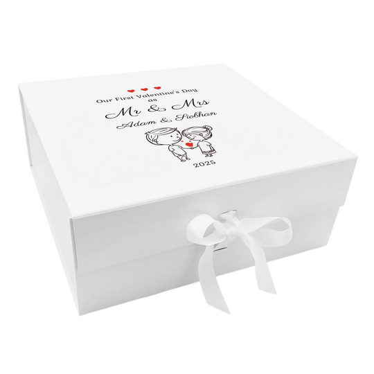 Personalised Valentine's Day Keepsake Box - First as Mr and Mrs