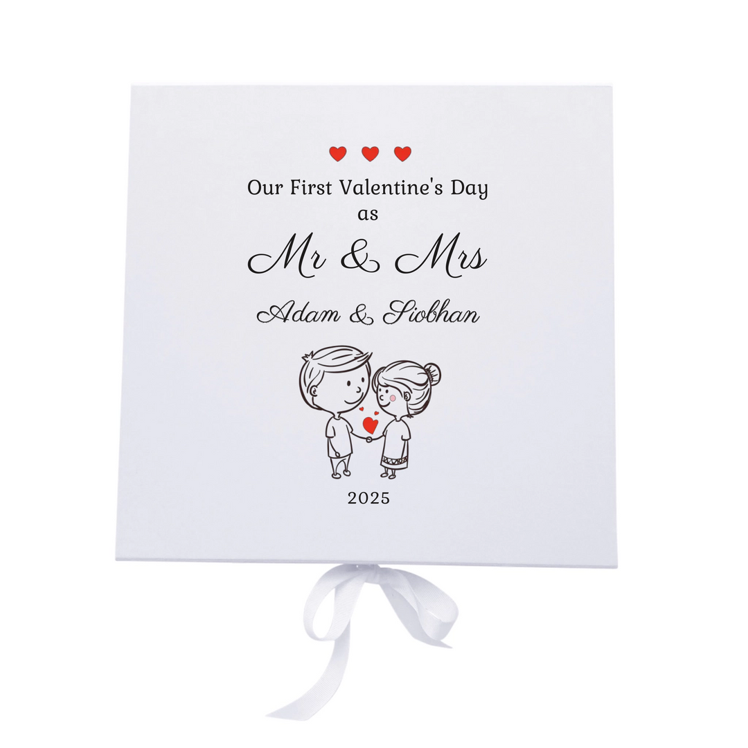Personalised Valentine's Day Keepsake Box - First as Mr and Mrs