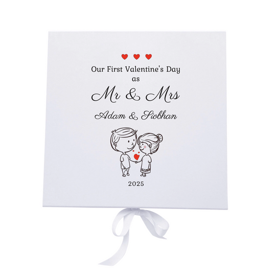 Personalised Valentine's Day Keepsake Box - First as Mr and Mrs